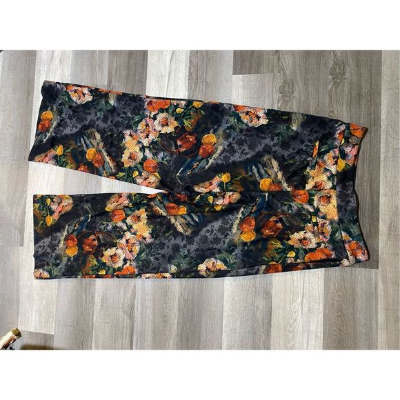 Anthropologie Eva Franco Simone Floral Trousers Multicolor, Size Large, MP $125 - Picture 7 of 9
